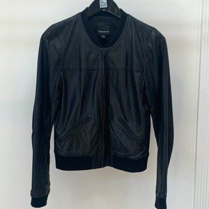 Trouve perforated leather bomber jacket